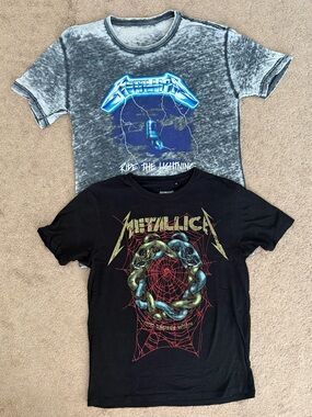 Metallica Short-Sleeve Tee - Black, Grey Ride the Lightning The Struggle Within